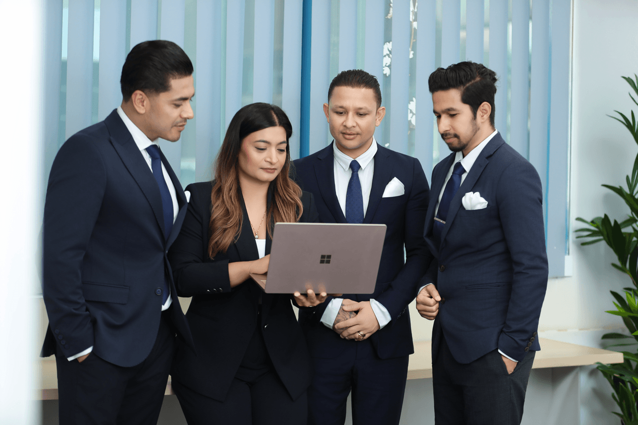 M & G recruitment team meeting with diverse professionals around a table
